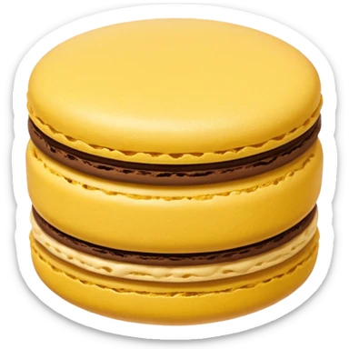 a single of yellow macaron with brown cream



















 sticker