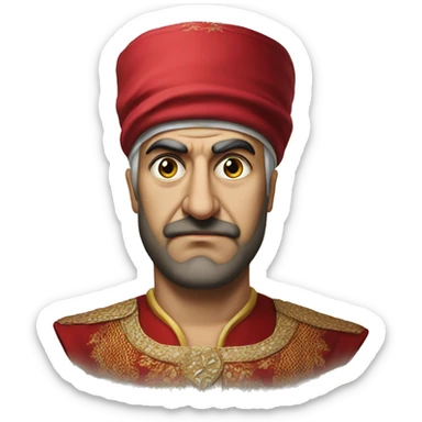 Turkish Sultan photorealistic serious sticker