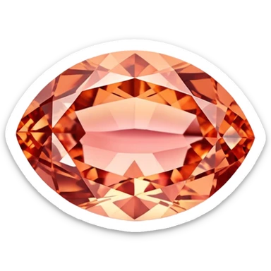 Padparadscha sapphire gemstone with unique salmon pink-orange color and brilliant facets sticker