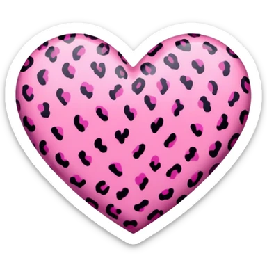 Pink leopard print heart  sticker