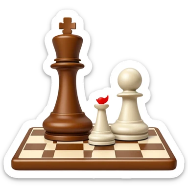 chessboard with a single white pawn in the foreground sticker