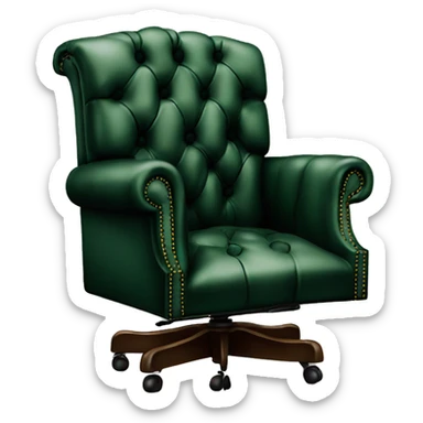 Dark green classic Chesterfield office chair sticker