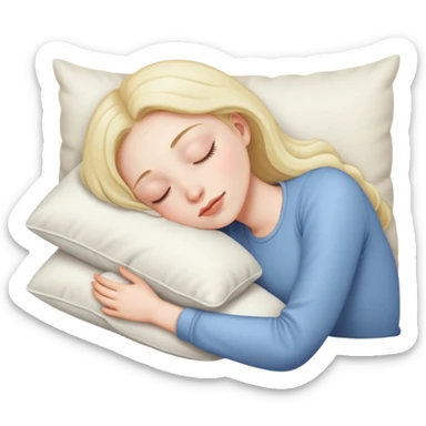 girl sleeping with a pillow  sticker