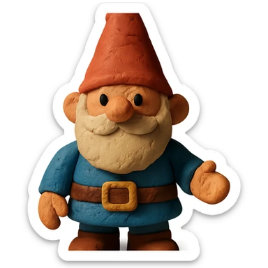 claymation style gnome sticker