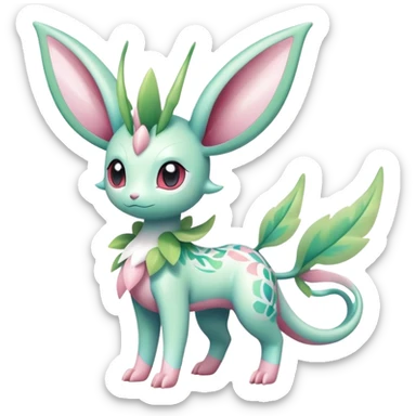 Shiny Exotic Cute Adorable Majestic Ethereal Sparkly Flygon-Sylveon-Leafeon-Shaymin-Hybrid-Creature with pattern-markings sticker