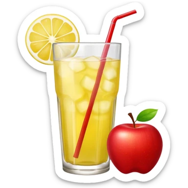 apple style emoji for summer season, lemonade glass, refreshing and cool sticker