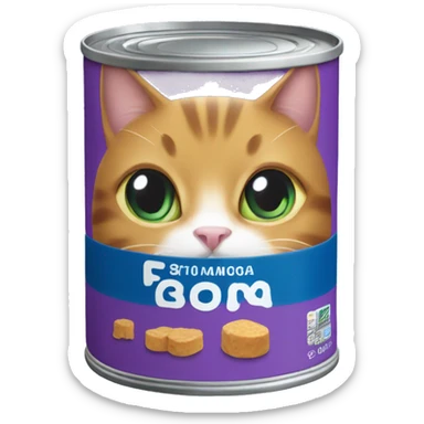 Can of cat food sticker