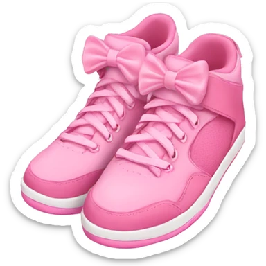 pink basketball shoes with a light pink bow on them sticker