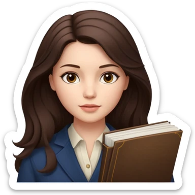 Cinematic Realistic Journal Portrait, depicted with lifelike skin texture, subtle rosy undertones, and soft natural lighting that enhances the gentle contours of her face. Her intricately detailed brunette hair is elegantly styled , sticker