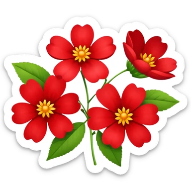 Cherry red flowers sticker