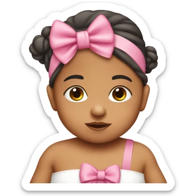 Mexican baby with pink bow headband sticker