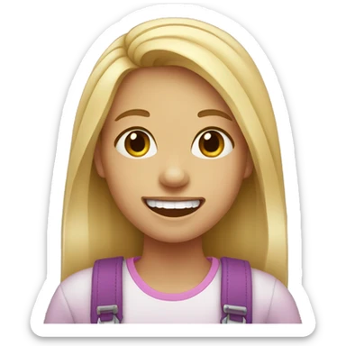 Girl with braces sticker