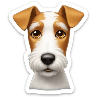 Fox terrier with one pointy ear and the other ear folded sticker