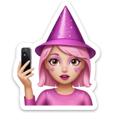 glitter pink girl naughty selfie sticker
