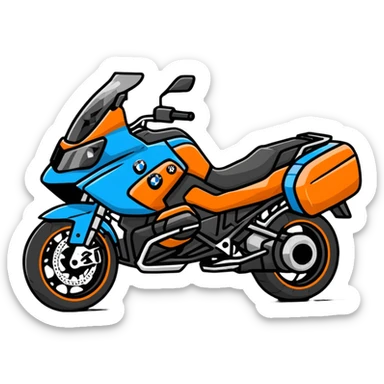 blue BMW motorcycle sticker