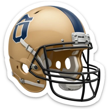 College football player helmet in light tan color  sticker