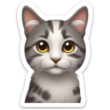 cat cute whit false lashes sticker
