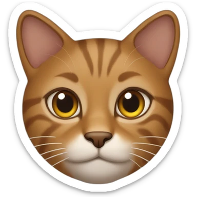 a brown cat who draws sticker