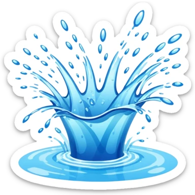 chaotic water splash from jumping into swimming pool sticker