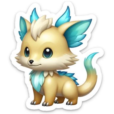 Cute cool shiny colorful fantasy animal hybrid Fakemon full body sticker