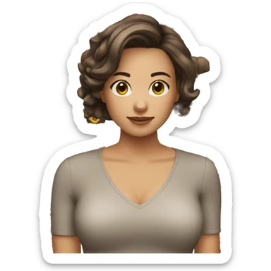 Brunette girl in bob hairstyle sticker