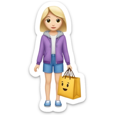 trying on clothes shopper sticker