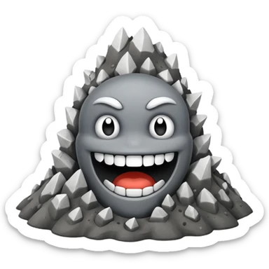 a pile of ash and dust with teeth sticker