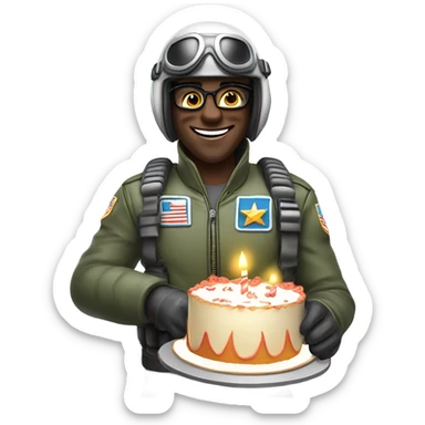 Rola do cooler as a fighter pilot celebrating his birthday sticker