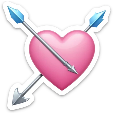 pink heart impelled by arrow sticker