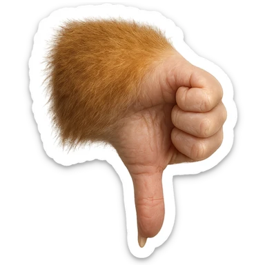 realistic hamster paw giving a thumbs down, isolated, suitable for Discord emote sticker