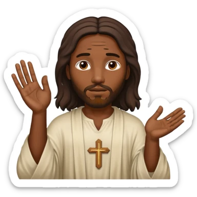 African American Jesus Christ with nail holes in his hands sticker
