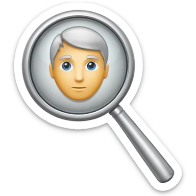 magnifying glass over a person icon sticker