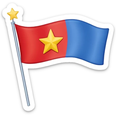 Make an a flag that is red blue red it’s a yellow star in the middle no stick  sticker