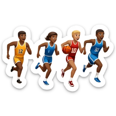 An icon featuring a stadium with cheering fans, a race track in the background, and athletes in motion. The scene includes a football, basketball, and running lanes, symbolizing the energy and excitement of live sports events. transparent background, it captures the thrill of competition. sticker