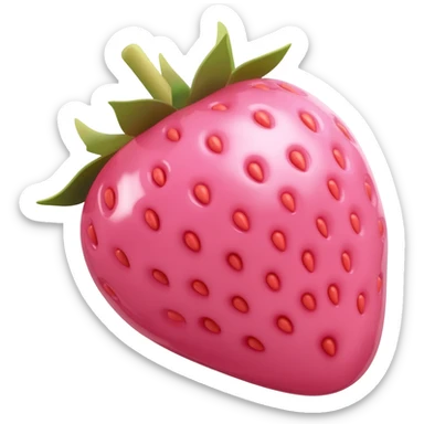 Baby pink strawberry and white sticker