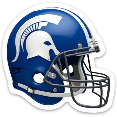 royal blue and white Michigan state spartians helmet sticker