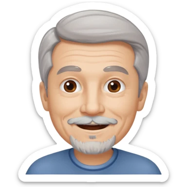 An older man with a gray goatee sticker