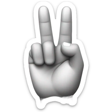 A Hand with 3 fingers fully open and the little finger 1/2 open and the thumb fully open sticker