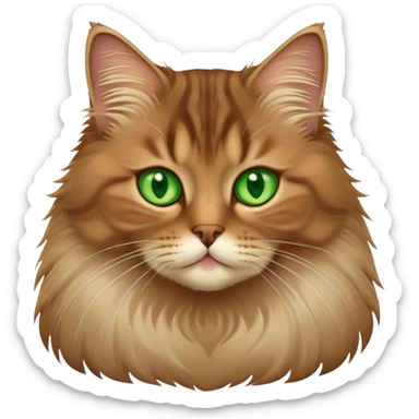 siberian brown cat with green eyes sticker