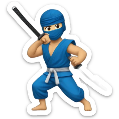 ryu,ninja,barefoot,blue-sleeveless-outfit,blue-ninja-mask,running-to-the-right,slashing-sword sticker