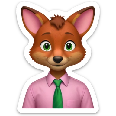 Nick Wilde (pink shirt, green tie, no suit) from the Zootopia Disney movie sticker