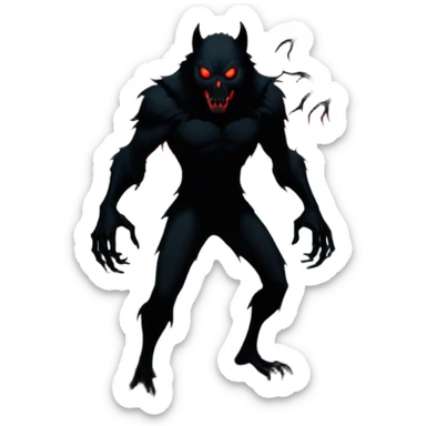 Icon for Horror Movies: A chilling collage with a monstrous werewolf or vampire, dark silhouettes, eerie graveyards, and creepy elements like spiders and tombstones. Ghostly fog surrounds, with a blood-red moon in the sky. The atmosphere is unsettling, eerie, and haunting. Transparent background. sticker