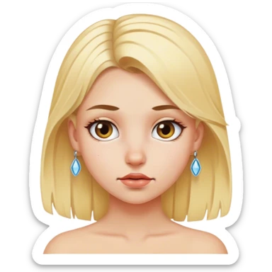 blonde girl with piercing gaze sticker