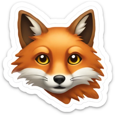 Sticker on a transparent background in the style of a drawing. The size is 512 by 512.The theme is autumn. The sticker colors are brown, orange, yellow, black, white. A fox is depicted, which is curled up. sticker