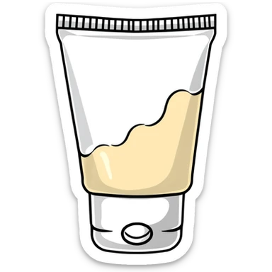 crumpled empty hand cream tube, flattened and wrinkled, cap on, no cream left sticker