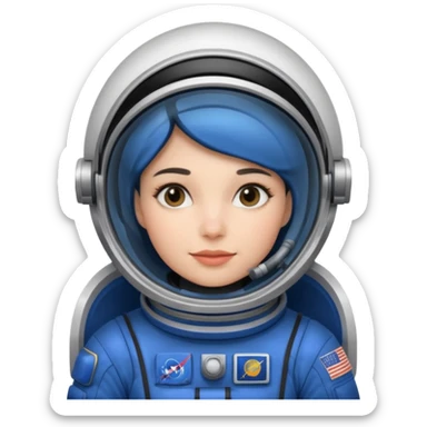 woman,  astronaut, blue and black design sticker