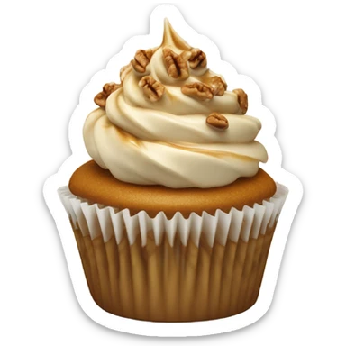 Maple walnut cupcake  with caramel drizzle sticker