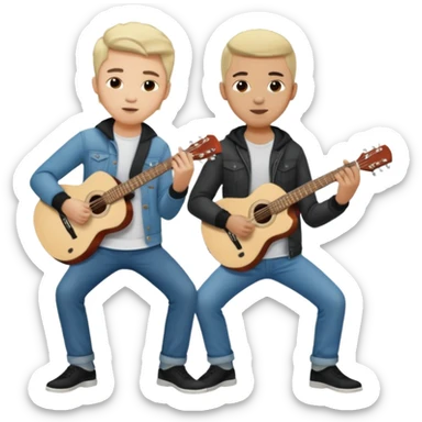 Junior H y Natanael Cano tocando la guitarra  sticker