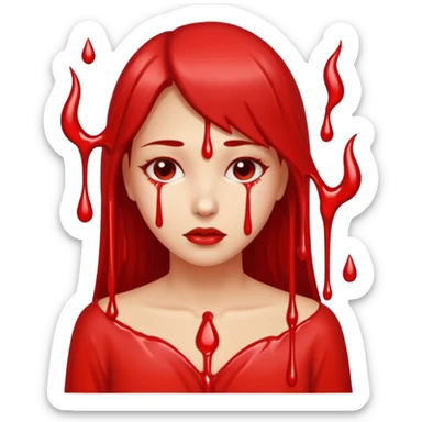Woman dripping hot wax onto her own skin, controlled pain, ceremonial atmosphere sticker