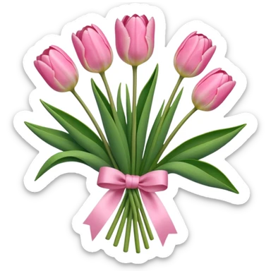 Baby Pink tulips tied sticker
